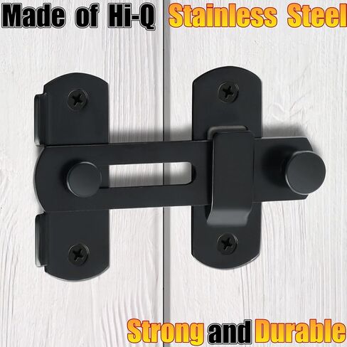 Alise Flip Latch Gate Latch,4inch Stainless Steel barn Door Lock,Anti-Theft Lock,Safety Door Lock for Wooden Fence,Matte Black Finish,MK001 in Saudi Arabia