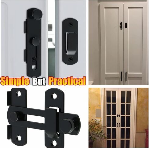 Alise Flip Latch Gate Latch,4inch Stainless Steel barn Door Lock,Anti-Theft Lock,Safety Door Lock for Wooden Fence,Matte Black Finish,MK001 in Saudi Arabia