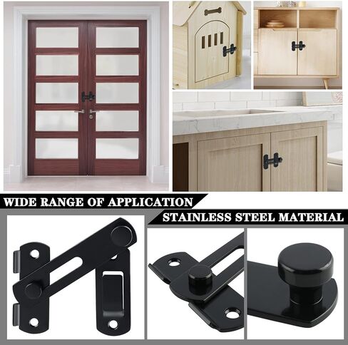 Alise Flip Latch Gate Latch,4inch Stainless Steel barn Door Lock,Anti-Theft Lock,Safety Door Lock for Wooden Fence,Matte Black Finish,MK001 in Saudi Arabia
