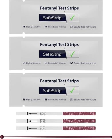 Fentanyl Test Strips 10 Pack with Scoop/SafeStrip Highly Sensitive Fentanyl Test Strips for Testing Drugs/Fentanyl Testing Strips for Pills, Powders/Fentanyl Test Kit in Saudi Arabia
