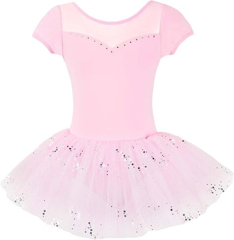 Gogokids Ballet Leotards for Girls, Toddler Bow Back Dance Dress Outfit with Removable Tutu Skirt Combo in Saudi Arabia