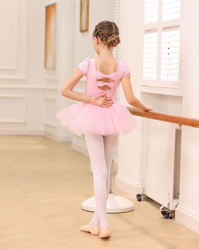 Gogokids Ballet Leotards for Girls, Toddler Bow Back Dance Dress Outfit with Removable Tutu Skirt Combo in Saudi Arabia