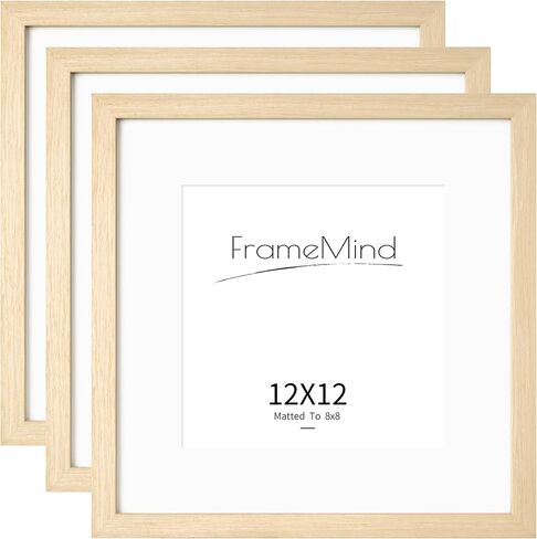 إطار صورة مقاس 12 × 12 مع حصيرة مقاس 8 × 8 مجموعة من 3، إطارات صور من خشب البلوط مقاس 12 × 12 مع زجاج حقيقي، إطار من الخشب الصلب الطبيعي مقاس 12 × 12 للتركيب على الحائط (3 عبوات، بلوط) in Saudi Arabia