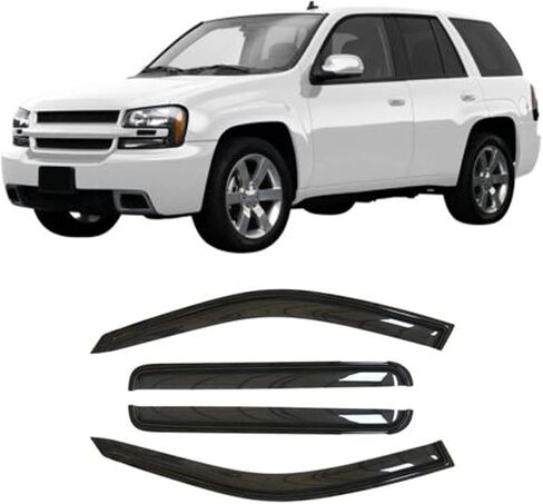 Original 2pcs Side Window Deflectors, Outside Mount Rain Guards Shade, Window Visors fit for 96-20 Chevrolet Express/GMC Savana 1500/2500/3500 Van 03-09 Kodiak/Topkick C4500/C5500 92455 in Saudi Arabia