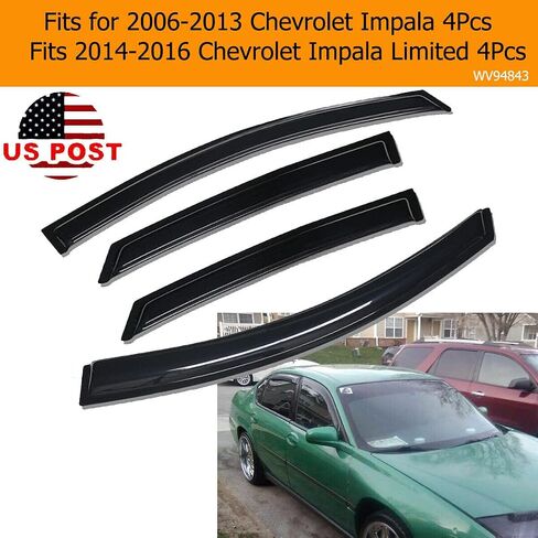 Original 2pcs Side Window Deflectors, Outside Mount Rain Guards Shade, Window Visors fit for 96-20 Chevrolet Express/GMC Savana 1500/2500/3500 Van 03-09 Kodiak/Topkick C4500/C5500 92455 in Saudi Arabia
