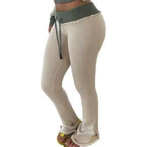 المرأة LovelyWholesale ارتفاع مخصر جرس أسفل لطيف السراويل المرقعة مع الرباط in Kuwait