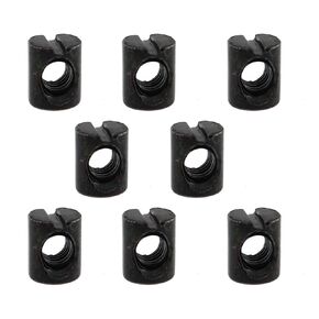 8PCS One Piece Nail Barrel Nut 0.5in Silver Plain Carbon Steel Cylinder Shaped Hammer Nut Furniture Link Nut