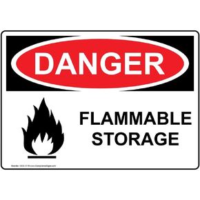 ComplianceSigns.com Danger Flammable Storage OSHA Label Decal, 10x7 inch Vinyl for Hazmat