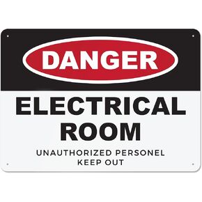 Danger Electrical Room Aluminum Sign, 10x7, Rust-free Aluminum Sign with Pre-drilled Mounting Holes by Sutter Signs