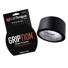 CATTONGUE GRIPS Non-Abrasive Grip Tape Heavy Duty Waterproof Non Slip Tape for Indoor & Outdoor Use, Industrial & Commercial Uses: Hardware, Stairs, & More! (Black, 60ft)