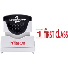 ACCU-STAMP2 Message Stamp with Shutter, 1-Color, REVISED, 1-5/8" x 1/2" Impression, Pre-Ink, Red Ink (035587)
