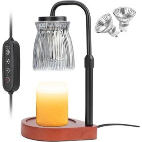 NewWay Candle Warmer Lampe 4 Level Stepless Dimming Adjustable Height with Timer Dimmable, Home Decor, Wax Melts Warmer for Jar Candles, 2 Bulbs