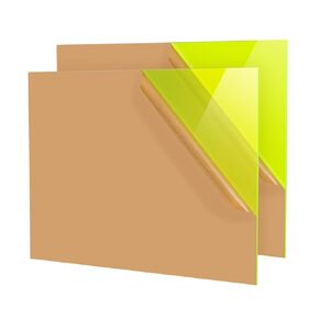 Green Acrylic Sheet 12" x 16" x 1/8", 2 Pack UU&FIL Fluorescent Colored Cast Plexiglass Sheets for Laser Cutting, DIY Display Projects, Wall Decor, Signs, Crafts, Easy to Cut and Engrave