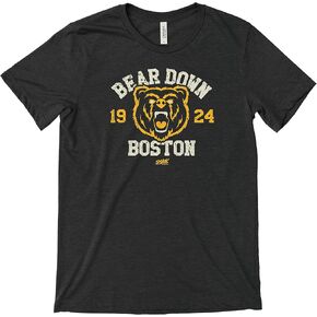 Boston Hockey Fans. Bear Down Boston. Heather Black T-Shirt (Sm-5X)