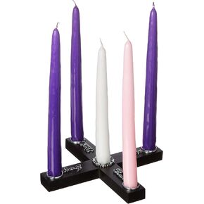 Cathedral Art Joy Faith Hope Peace (Abbey & CA Gift) Wood Cross Advent Candleholder Wreath