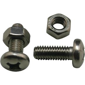 304 Stainless Steel Standard Type M6 X 15 MM Pan Machine Bolt Screw and Nuts(Pack of 20 Sets)