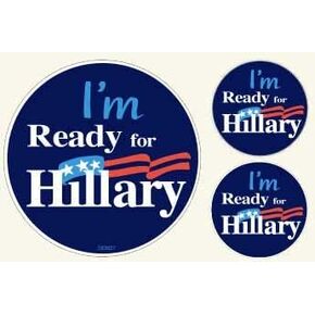 Gear Tatz - I'm Ready for Hillary - Set of 3 Stickers - 2, 2 inch and 1, 4 inch Stickers - Professionally Made in USA - Vinyl Decals