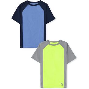 The Children's Place 2 Pack Boys Short Sleeve Moisture Wicking and Quick Drying Mesh Performance Top 2-Pack
