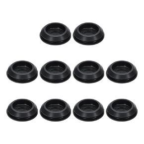 uxcell 10pcs Hole Plug 1-1/8 Inch (29mm) Button Plugs Fit for 25mm Hole, Snap in Locking Hole Tube Plug Silicone Tube Waterproof Plug Tube Plug, Black
