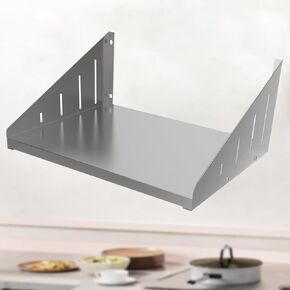 Stainless Steel Shelf 18" x 30", Microwave & Appliance Wall Shelf, Wall Shelves with Side Guards for Restaurant, Bar, Utility Room, Kitchen and Garage