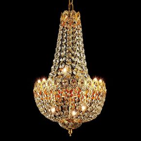 6-Light Crystal Chandelier, French Empire Style, Classic K9 Crystals Raindrop Fixture for Living Room, Foyer, Entryway Hotel 6 Light G9(W 11.8" x H 20.5") in Saudi Arabia