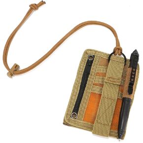 Tactical ID Badge Holder with Zipper Pocket, 500D Nylon, Hook & Loop Patch Badge Holder, Neck Lanyard Key Ring and Credit Card Organizer, EDC Pouch Organizer in Saudi Arabia