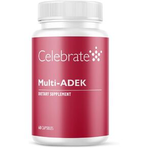 Celebrate Vitamins Multi ADEK, Iron Free – Daily Bariatric Multivitamin, High Level of Vitamins A, D, E, K & B12 for Duodenal Switch Surgery Patients (60 Capsules)