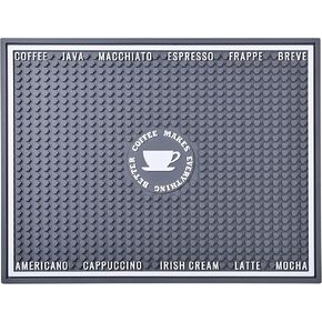 Premium Coffee and Espresso Machne Bar Rubber Mat, Non-Slip, Absorbent, and Multi-Purpose - Countertop Coffee Maker Mat Accessory Decor - Spill Mat and Placemat for Coffee Stations - 17.75"x14