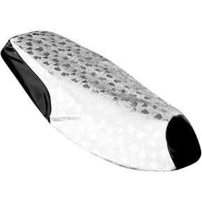 LIOOBO Motorcycle Seat Cover Protector Sunscreen Mat Sun Block Heat Insulation Pu Leather Pad Waterproof Saddle Cover for Electric Bycicle Electric Scooter Silver Size XXL