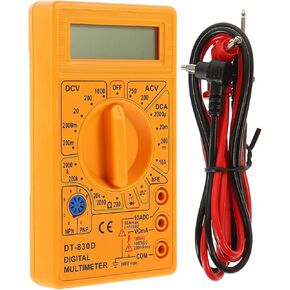 DT-830D Digital Multimeter with Buzzer Output Voltage Ampere Ohm Tester Probe Diode and Transistor Testing DC AC LCD Overload Protection