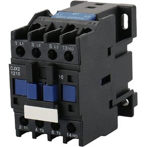 Baomain AC Contactor CJX2-1210 220V 50/60 Hz Coil 3 Phase 660V 12A, Contactor Switch Auxiliary 1NO, Universal Circuit Control,DIN Rail Mount