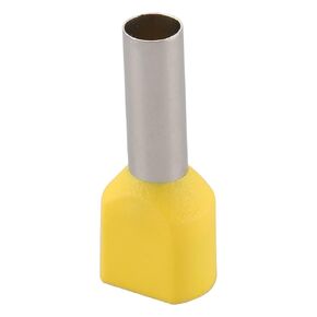 Baomain AWG 10/6.0mm² سلك النحاس تجعيد موصل مزدوج معزول الطويق دبوس نهاية الحبل الأصفر TE6014 حزمة من 500