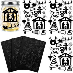 3 أوراق من Yinder، 48 قطعة من ملصقات جرة المهد من الفينيل، ملصقات ميلاد مقاومة للماء، ملصقات دينية كبيرة من الأيائل، ملصقات لاصقة قابلة لإعادة الاستخدام لتزيين حفلات عيد الميلاد in Kuwait