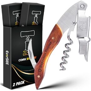 2pack EVERSEE النبيذ المفتاح فتاحة زجاجات عيد الميلاد تخزين المواد للرجال النساء البالغين الهدايا، 4 في 1 مفتاح النبيذ أداة عيد ميلاد أبي له زوج زوجة الذي لديه كل شيء منزل الاحترار الهدايا