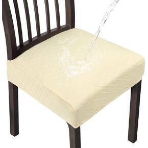 أغطية مقاعد كراسي الطعام مجموعة من 4 أغطية كراسي جاكار مطاطية مقاومة للماء باللون الأسود لعيد الميلاد، قابلة للإزالة والغسل، واقيات كراسي المطبخ لغرفة الطعام (أسود) in Kuwait