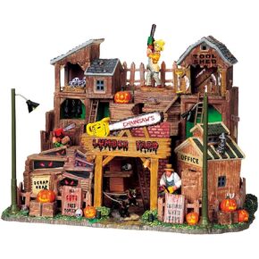 Lemax Spooky Town Chainsaw's Lumber Yard with Adaptor # 95802