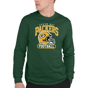 Hybrid Sports NFL - Arched Team Helmet - Officially Licensed Adult Long Sleeve Jersey Fan T-Shirt for Men & Women