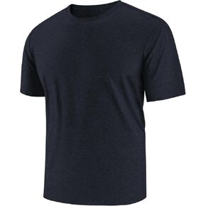 Workout Shirts for Men Dri Fit Gym Fishing Swim T Shirts Sun UPF 50 UV Protection Tee Summer Casual Clothes Crew Neck Polyester Tshirts Navy Blue XL