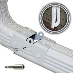 1 Pack Plus | Made in The USA Downspout Hinge | Hardware, Nutsetter & Instructions | DIY Installation on All Rectangle or Square Downspouts
