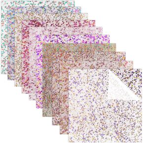 Transparent Glitter Acrylic Sheets, 7.7 x 7.7 x 1/9 Inch Laser Cutting Acrylic Sheets, Holographic Acrylic Sheets for DIY Projects, Crafts Art Display, Signs (Sparkling 10PCS)