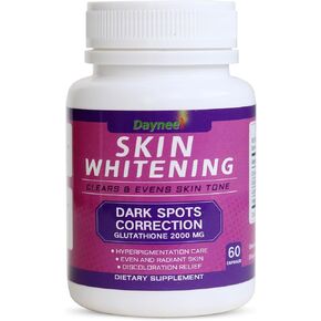 AIHIYO Skin Whitening Capsule, Clears & Evens Skin Tone, Dark Spots Correction, Glutathione Supplement 2000mg with Anti-Aging & Antioxidant Effect, 60 Count