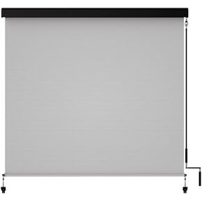 Outdoor Roller Shades for Patio with Valance, New Material Outdoor Blinds with 95% UV Blockout, Cordless Exterior Roller Shades with Crank Handle for Balcony Patio Porch, (72" W X 72" H), Grey
