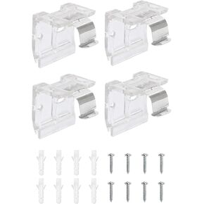 Mini Blind Brackets, Mounting Bracket with Metal Clip, Replacement Brackets for 1" (25MM) Cordless Pleated Shades & Honeycomb Blinds（4 Pack）