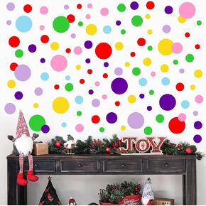 Polka Dots Wall Decal Christmas Wall Stickers Dots Wall Decals Circle Wall Stickers Red Green Christmas Wall Decals