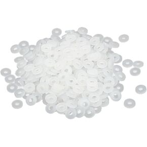 uxcell M4 x 8mm x 1mm Nylon Flat Insulating Washers Gaskets Spacers Fastener for Faucet Pipe Water Hose Grey White 300PCS