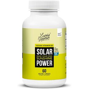 LIVELY VITAMIN CO. Solar Power Vitamin D3 5000 iu - Patented Vitamin K - MK7 - Immune Balance - Brain Function - Mood - Heart - Stress - 60 Count