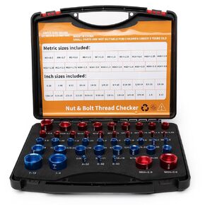 YoShin 44Pcs Contain 23 inch and 21 Metric with Carry Box, Nuts and Bolts for Measuring in Tight Spaces, Aluminum Nut and Bolt for Inspecting Various Bolts or Thread