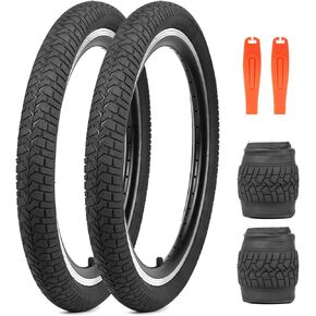 Kids Bike Tire 2 Tires and 2 Tubes 20x2.125 (57-406) Folding Tire for Kids Bikes Compatible Fits Most Kids Bikes