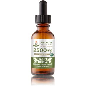 Ultra High Strength Hemp Oil for Body & Mind Benefits - 2500mg Pure Hemp (1oz/30ml) 60 Servings