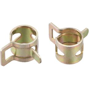 uxcell Spring Band Type Clamp 14mm Inner Dia Fit 14.5-15.2mm OD Hose Fuel Line Silicone Tube Clips Clamp Color-zinc Manganese Steel 50Pcs